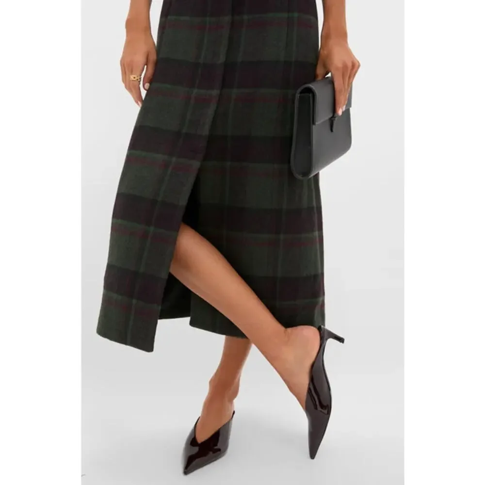 Tuckernuck Forest Plaid Wool Rhoda Midi Dress Sleeveless Classic Fall Winter - Picture 6 of 16